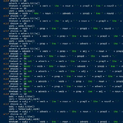 OraclePython's profile picture. Behold and be dismayed. I am the Python oracle, spouting deep wisdom and foolishness from random words. Befuddlement and amusement await!