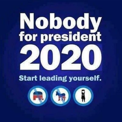 Registered INDEPENDENT. Insult and call me names all you want. At least I think for myself. No party determines my beliefs. I do not worship people. #Nobody2024