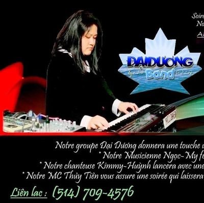 Vietnamese Montreal Band & Studio Recording. If you are looking a band for your party, contact us(514)709-4576
Facebook: Ban Nhac Daiduong/Montreal Phong Thu Am