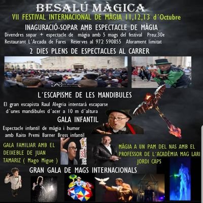 5è Festival Internacional de Màgia a Besalú.Podeu seguir tota la programació a https://t.co/FFlZ4qm4ik i també a #besalumagica