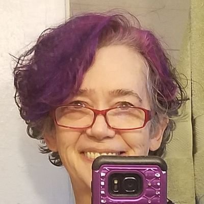 I'm 60 years old and I have bright purple hair! I have 4 children and two grandchildren I adore! I'm active in my church, love Sci-fi, all crafts, She/Her.