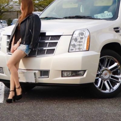 Cadillac Escalade ESV Platinum 2012 + SUZUKI Bandit1250F 白いアメ車と黒い大型バイク乗りの女⸌◦̈⃝⸍ ほぼTL監視用みたいなもん。