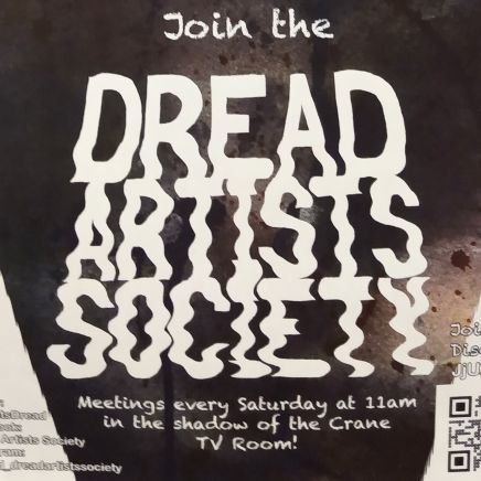 Welcome to CCAD's official Cult, Dread Artists Society! 
We do all kinds of horror-related things! discord:
https://t.co/kx37mIweFt
zine: https://t.co/43Fnw4nrGl