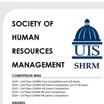 Official twitter for the UIS #SHRMStudent Chapter! Follow us for updates on our chapter and tweets related to the HR profession. Message for membership info!