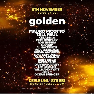 GoldenUk3's profile picture. #golden-One of the leading UK clubbing brands in the 90's & 00's is back! 🌟 5 epic reunions so far! Next up: 9.11.19. Manchester TBA. ⭐ Tickets: