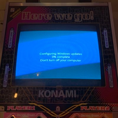 Cursed images displayed on a first gen DDR cabinet in mindblowing, breathtaking, low res 15khz. Saikou da!