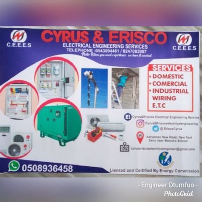 Cyrus & Erisco Electrical Engineering services deals in sales and Installations of Domestic, Commercial and Industrial services