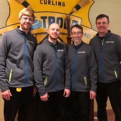 Competitive Men's Curling team out of Sudbury area in Northern Ontario: Sandy MacEwan, Dustin Montpellier, Lee Toner and  Luc Ouimet