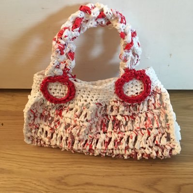 crocheting used plastic bags /everyday rubbish - transforming them into useable items/artwork - available for workshops/school projects/commissions undertaken