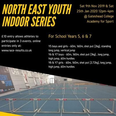 the Twitter account of the North East Youth indoor series!