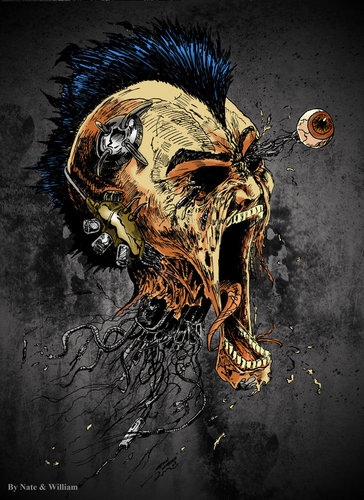 I'm a freelance illustrator for clothing / album art/skate decks and concept artist for books and film.