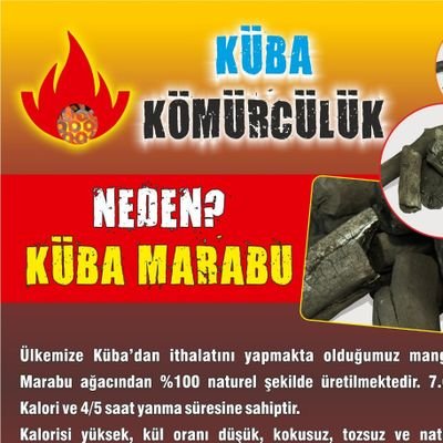 *Küba Mangal ve Nargile Kömürü  
*%100 doğal, kokusuz, is ve duman oranı düşük, yüksek kalori, uzun süreli yanma   
*0545 643 21 99 Ersin