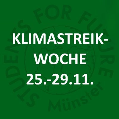 Hier gibt es Informationen zur #Klimastreikwoche 🌍🎓 und der #PublicClimateSchool 👩‍🎓👨‍🎓  vom 25.-29.11.2019 in #Münster 🚲 #StreikwocheMS. @StudentsFF_MS