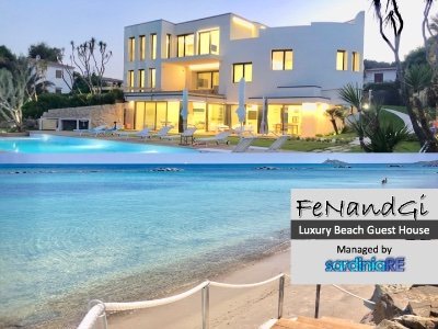 Luxury Beachfront Guesthouse with heated infinity pool , direct beach access and 5* service in Southwest Sardinia