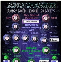 EchoChamberVST3's profile picture. Echo Chamber is a Reverb & Delay VST VST3 Audio Unit plugin effect used to create psychoacoustic models to simulate sounds reflecting from surface by @Syntheway