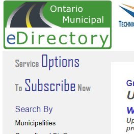 The Ontario Municipal eDirectory provides you with access to the contact information of elected officials and senior staff at all 444 Ontario municipalities.