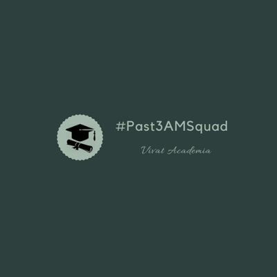 Where academics meet, motivate each other and master their academia together 🎓📚 |
Tag us under the #Past3AmSquad. | RT ≠ endorsement.