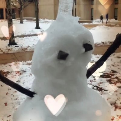 Hi! My name is Daniel! I am a snowman who resides outside Mason Hall. Follow me for some ~cool~ content 😄☃️