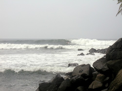 This is the right point break at Las Flores, El Salvador.  Some of the sickest waves I've ever surfed, along with Dominical, CR and Playgrounds, Nicaragua