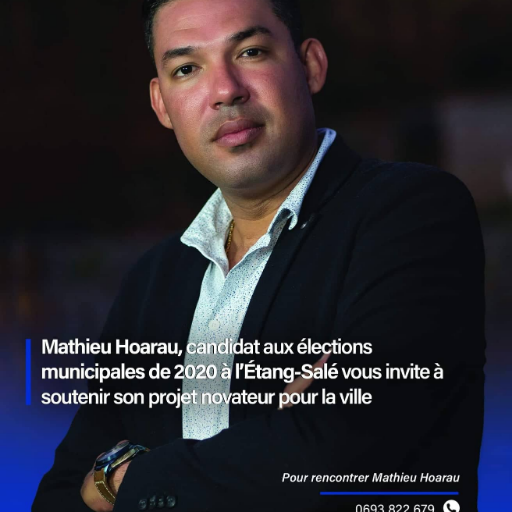 Mathieu HOARAU, candidat aux prochaines élections municipales de l'Étang-Salé en Mars 2020.