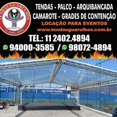 somos uma empresa especializada em locação de estruturas para evento trabalhamos com locação de tendas palco arquibancada grades de contenção tel (11)2402-4894