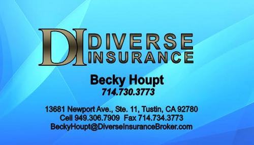 Becky founded Diverse Insurance in CA, to provide more choices for clients,offering multiple insurance companies & products to fit your needs