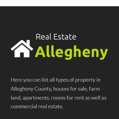 Here you can list all types of property in Allegheny County, houses for sale, farm land, apartments, rooms for rent as well as commercial real estate.