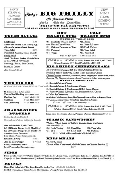 rickysbigphilly's profile picture. CLOSED!! We look forward to serving you in the future at a new location