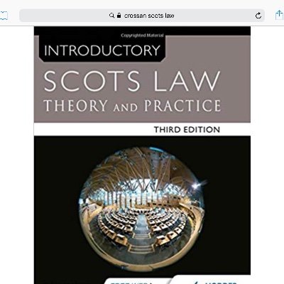 Author of Introductory Scots Law: Theory & Practice (3rd Ed:) (Hodder Gibson). Law Lecturer & EIS/FELA CoGC Asst Branch Convener