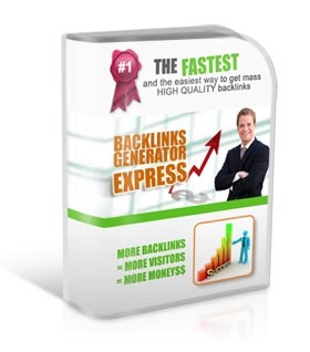 Backlinks Generator Express is the fastest & easiest way to submit your website to over 4,000 high page rank backlinks sites, blogs & directories.