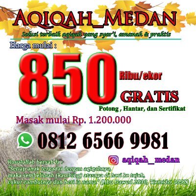 Aqiqah Medan
Harga mulai Rp.850.000, masak mulai Rp.1.200.000
Tell/Wa : 0812 6566 9981
IG : https://t.co/bgPCwEQJ7D