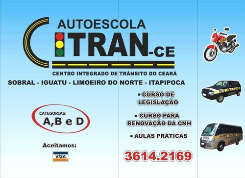 AutoEscola Citran
Av. do Contorno, 680 - Campo dos Velhos
Sobral, Ceará
Tel.:(88)3614-2169 - (88)9978-0011
roberto10freitas@gmail.com