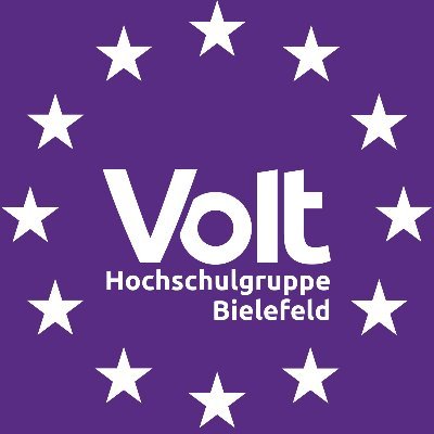 Hochschulgruppe Volt Bielefeld.
Wir stehen für ein demokratisches, vereintes Europa, eine offene Gesellschaft und pragmatische Hochschulpolitik.