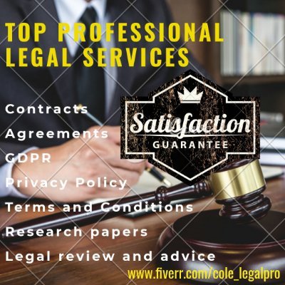 Dedicated, diligent, trustworthy and hardworking. I offer top professional Global Standard legal services that will cover your needs.