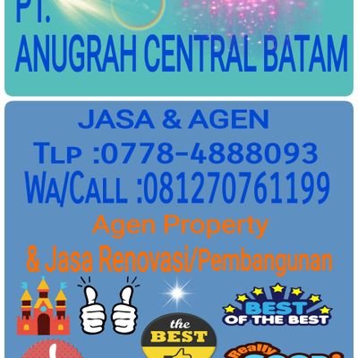 Agen Pemasaran Property
Dan Jasa Renovasi/Pembangunan

Call Center :0778-4888093
Hp/Whatsapp :085274628577
Whatsapp/Call :081270761199

Salam Kenal Semuanya.🙏