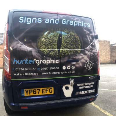 Vehicle Graphics & wraps, interior & exterior signs, exhibition graphics, window graphics, banners, promotional display. proud supporters of @andysmanclubuk