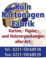 kartonagenkoeln's profile picture. Herzlich Willkommen bei der Firma Köln Kartonagen Fabrik
Ihr Köln Kartonagen Fabrik Team!