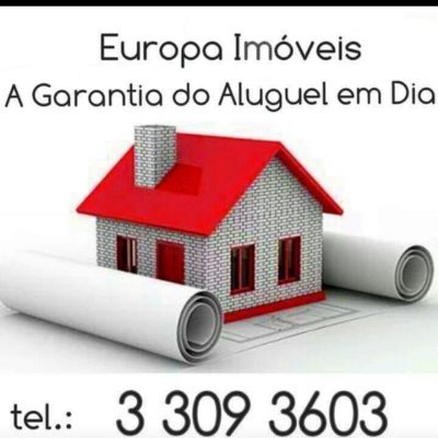 EUROPA IMÓVEIS A SUA CASA IMOBILIÁRIA.
* AVALIAÇÃO * LOCAÇÃO* COMPRA* VENDA* 
Venha você também fazer parte desta família
Contato: 33093603 Creci/28.391