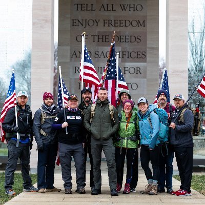 We ruck 105+ miles w/a 🇺🇸 to encourage the public to support our service men & women.