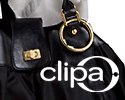 Clipa is the handbag hanger that goes on your bag or wrist for quick use. Holds 33 lbs, lasts 10 years, won't tarnish. Love your bag! service@clipa.us