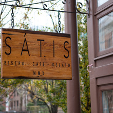 In the Paulus Hook neighborhood of Jersey City, Satis Bistro offers a fine dining experience in a casual setting with a menu as eclectic as the decor.