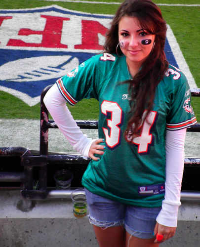 Kristina, 20, die hard Miami Dolphins fan.