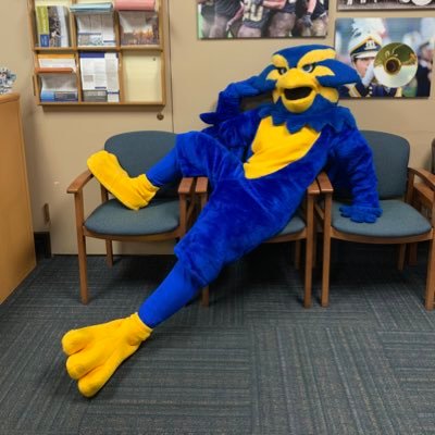 Official student body mascot at the University of Wisconsin-Eau Claire. To reserve Blu for your event, email theblugoldbirdmascot@uwec.edu