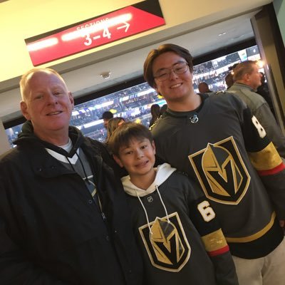 Dad first. Oregon Ducks. Cal Lutheran Kingsmen. 49ers, VGK.