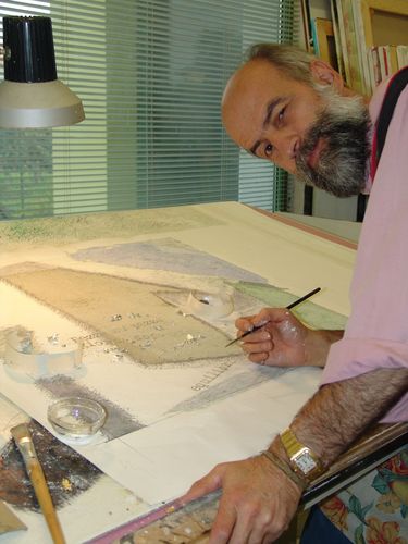 Sposato con Rosalia, aiuto i due figli Massimiliano e Riccardo al lavoro, produciamo cornici e grafica digitale, quando mi va dipingo o giro il mondo.......