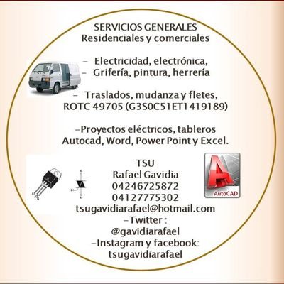 TSU Electricidad, Tecnico electronico, Autocad, oficce, photoshop basico, fotografía jobie (sino edifica o no se comunica se quita). comprometido @alicia_nuez