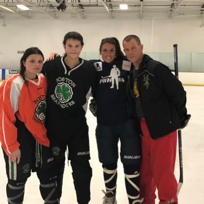 3 beautiful young ladies who love to play ice Hockey