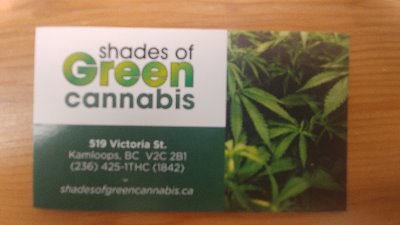 Recreational, Compliant cannabis retail store located at 519 Victoria street, Kamloops B.C. ph # 236-425-1842