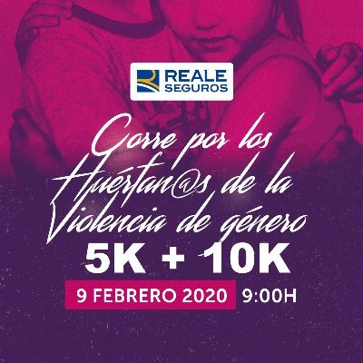 🏃🏼‍♀️Corre por los huérfan@s de la Violencia de Género 🏃🏼‍♀️
📍9 FEBRERO 2020, Madrid
Gracias a @Reale_Seguros y el Fondo de Becas Soledad Cazorla