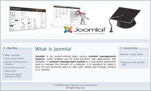 Joomla Training Course, designed to teach you how to design, implement and manage websites using Joomla-the fastest, easiest way for you to develop websites.
